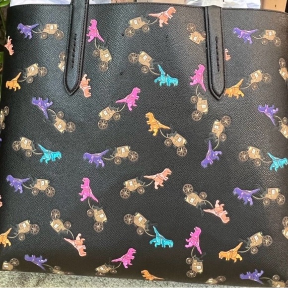 Coach Handbags - COACH REXY & CARRIAGE  BLACK/MULTI LEATHER repeat Glitter tote. Rare!